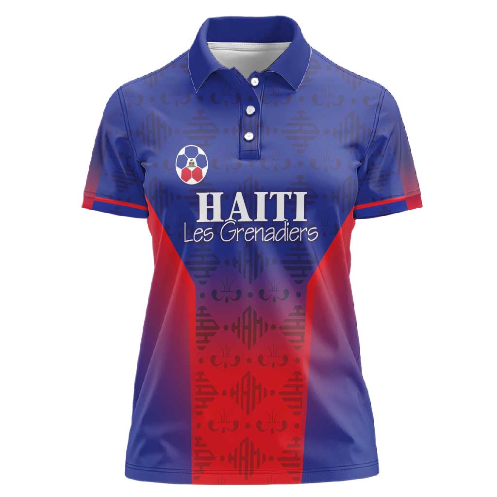 Custom Afro Haiti Football Women Polo Shirt Sporty Style - African Pride