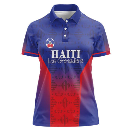 Custom Afro Haiti Football Women Polo Shirt Sporty Style - African Pride