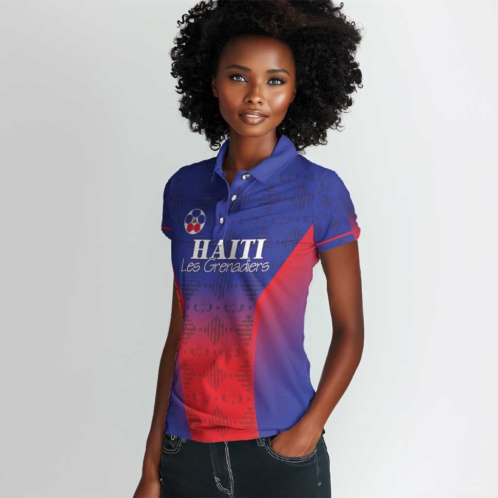 Custom Afro Haiti Football Women Polo Shirt Sporty Style - African Pride