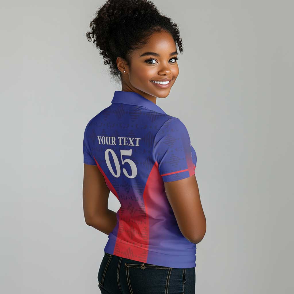 Custom Afro Haiti Football Women Polo Shirt Sporty Style - African Pride