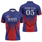 Custom Afro Haiti Football Zipper Polo Shirt Sporty Style