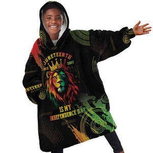 Juneteenth Is My Independence Day Kid Wearable Blanket Hoodie