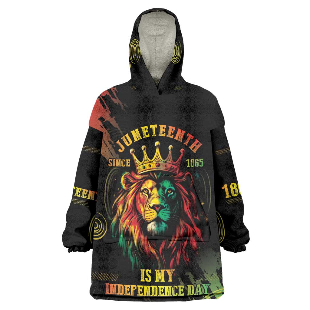 Juneteenth Is My Independence Day Kid Wearable Blanket Hoodie