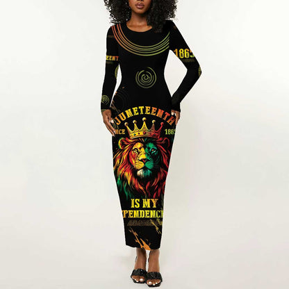 Juneteenth Is My Independence Day Long Sleeve Bodycon Dress