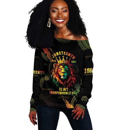Juneteenth Is My Independence Day Off Shoulder Sweater