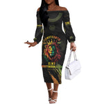Juneteenth Is My Independence Day Off The Shoulder Long Sleeve Dress