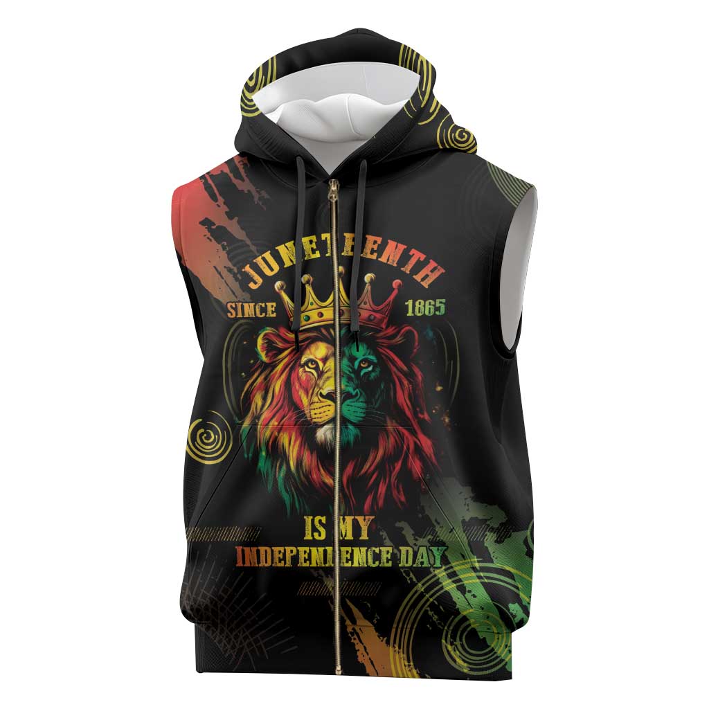Juneteenth Is My Independence Day Sleeveless Zip Hoodie - African Pride