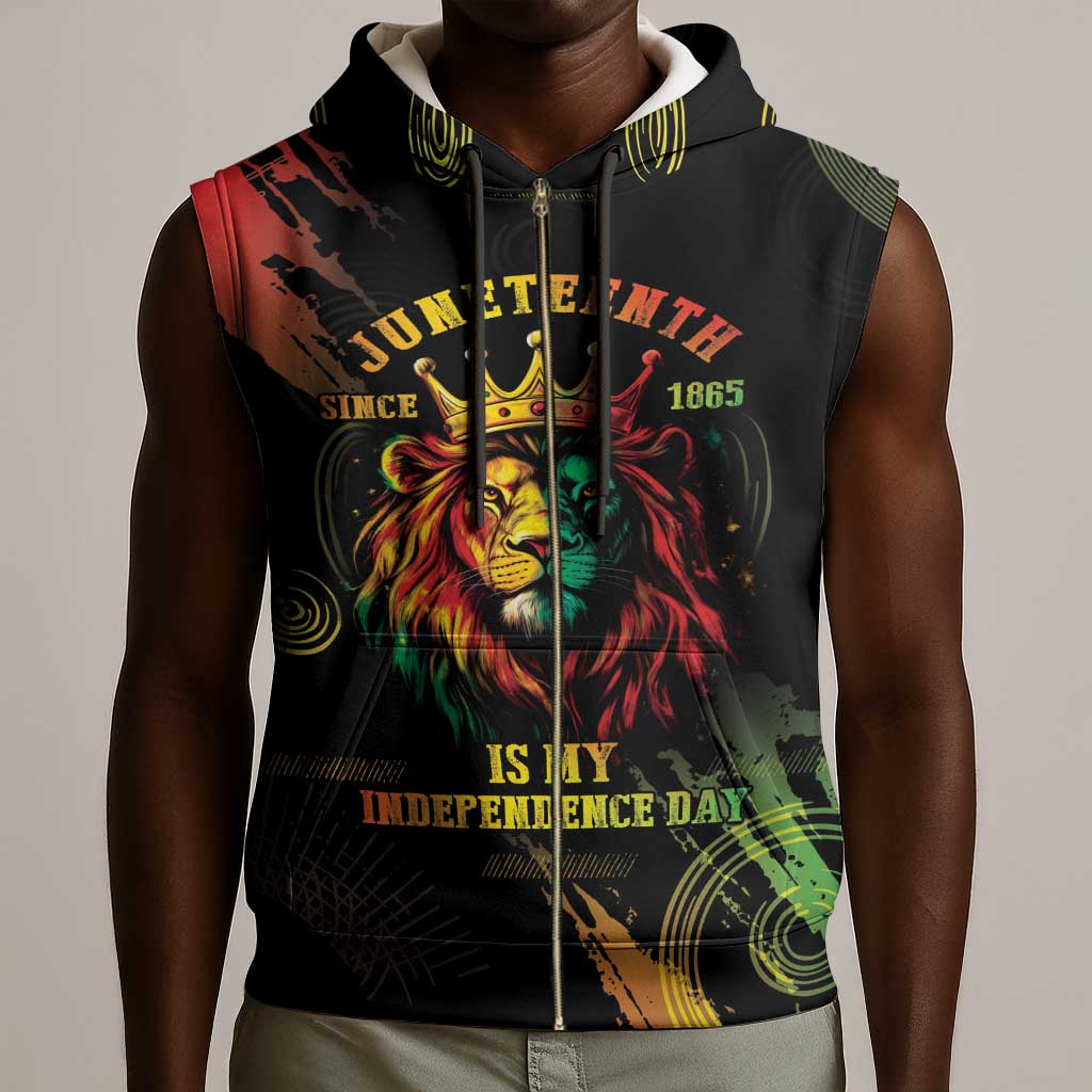 Juneteenth Is My Independence Day Sleeveless Zip Hoodie - African Pride