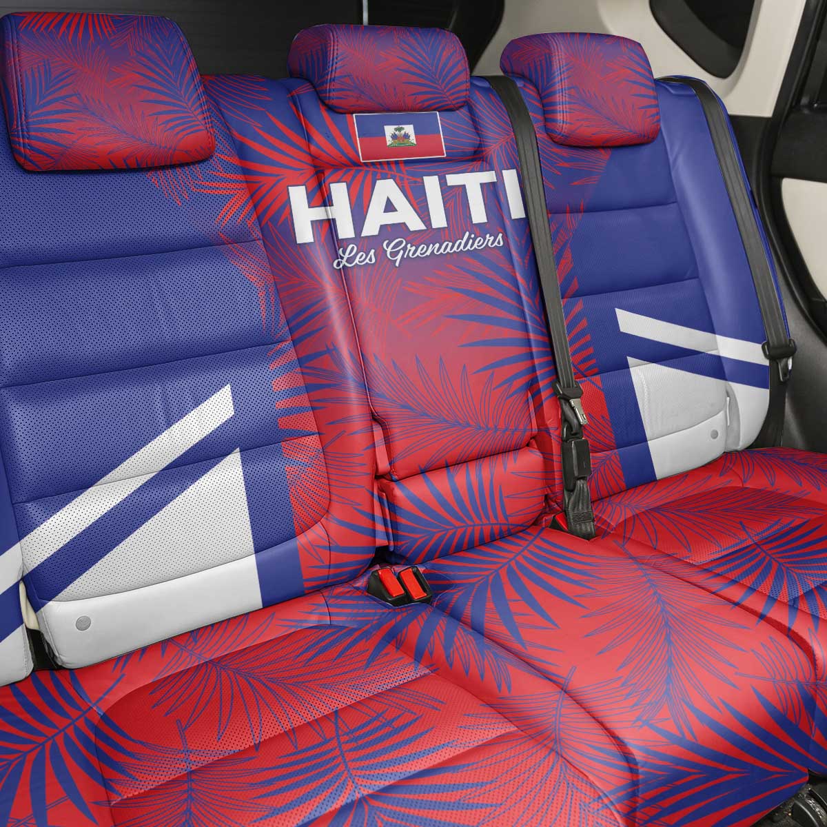 Les Grenadiers Haiti Football Back Car Seat Cover Tropical Vibes - African Pride