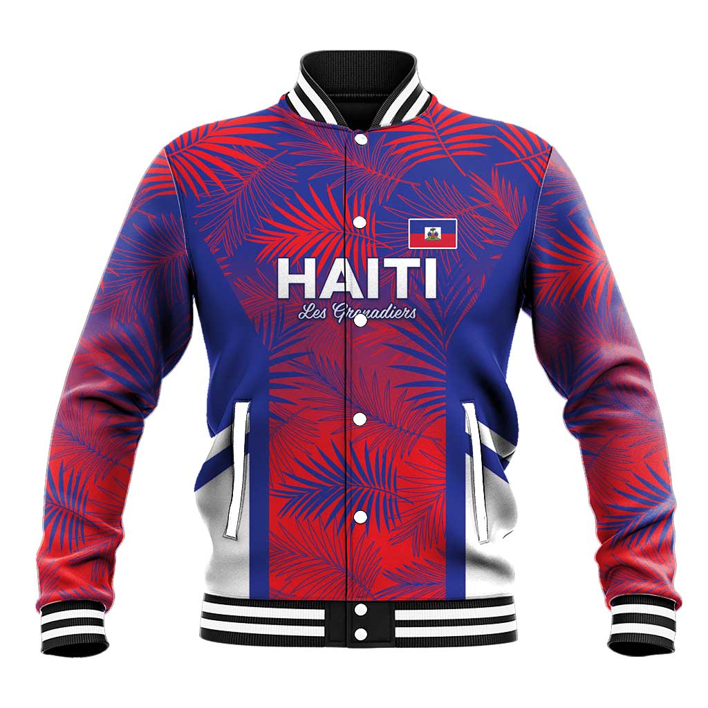 Custom Les Grenadiers Haiti Football Baseball Jacket Tropical Vibes - African Pride