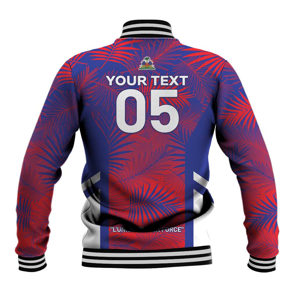 Custom Les Grenadiers Haiti Football Baseball Jacket Tropical Vibes - African Pride