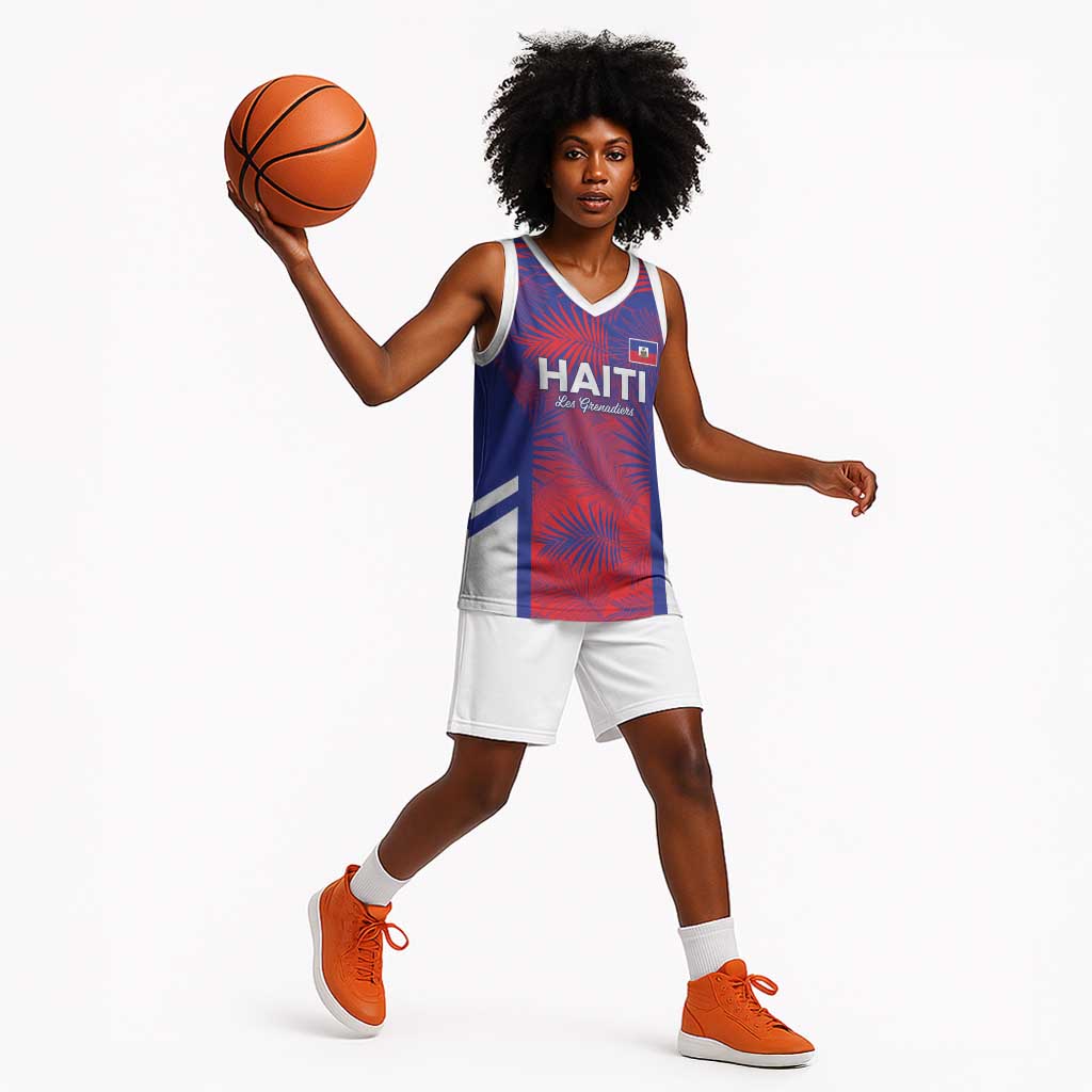 Custom Les Grenadiers Haiti Football Basketball Jersey Tropical Vibes - African Pride