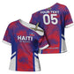Custom Les Grenadiers Haiti Football Cross Shoulder Shirt Tropical Vibes