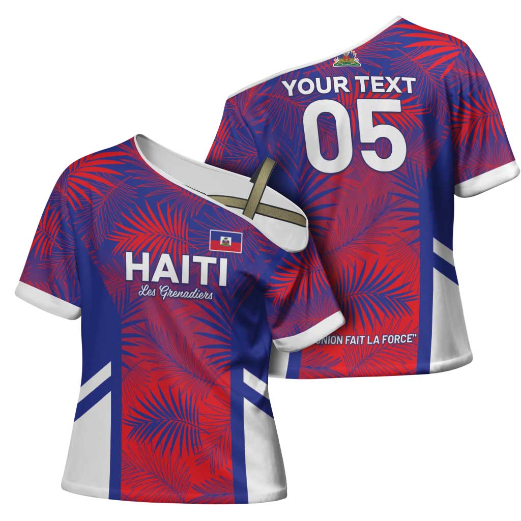 Custom Les Grenadiers Haiti Football Cross Shoulder Shirt Tropical Vibes