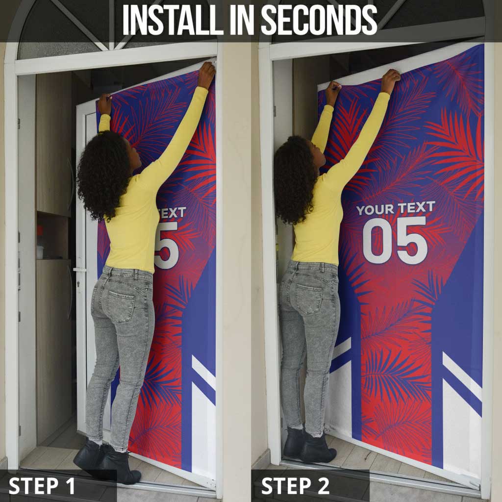 Custom Les Grenadiers Haiti Football Door Cover Tropical Vibes