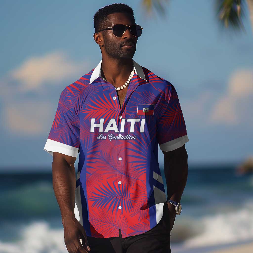 Custom Les Grenadiers Haiti Football Hawaiian Shirt Tropical Vibes - African Pride