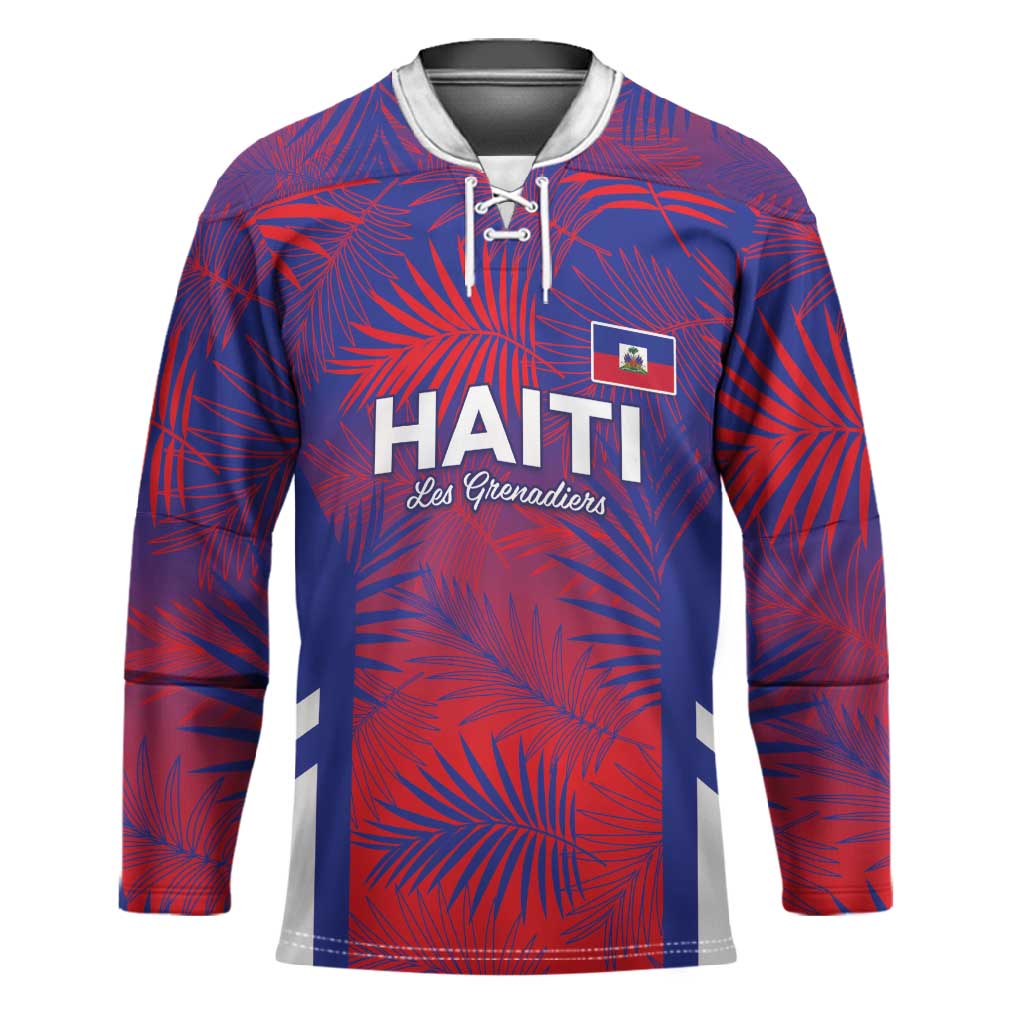 Custom Les Grenadiers Haiti Football Hockey Jersey Tropical Vibes
