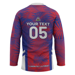 Custom Les Grenadiers Haiti Football Hockey Jersey Tropical Vibes