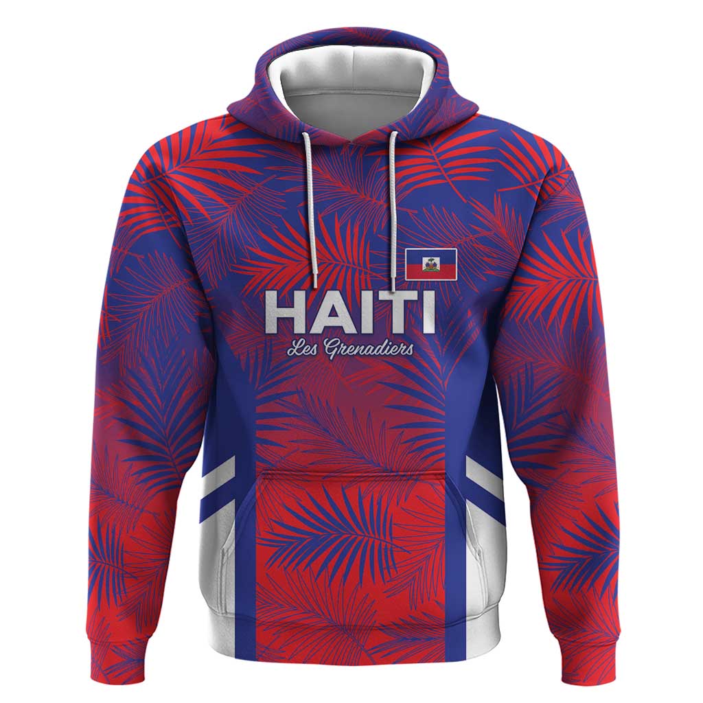 Custom Les Grenadiers Haiti Football Hoodie Tropical Vibes - African Pride