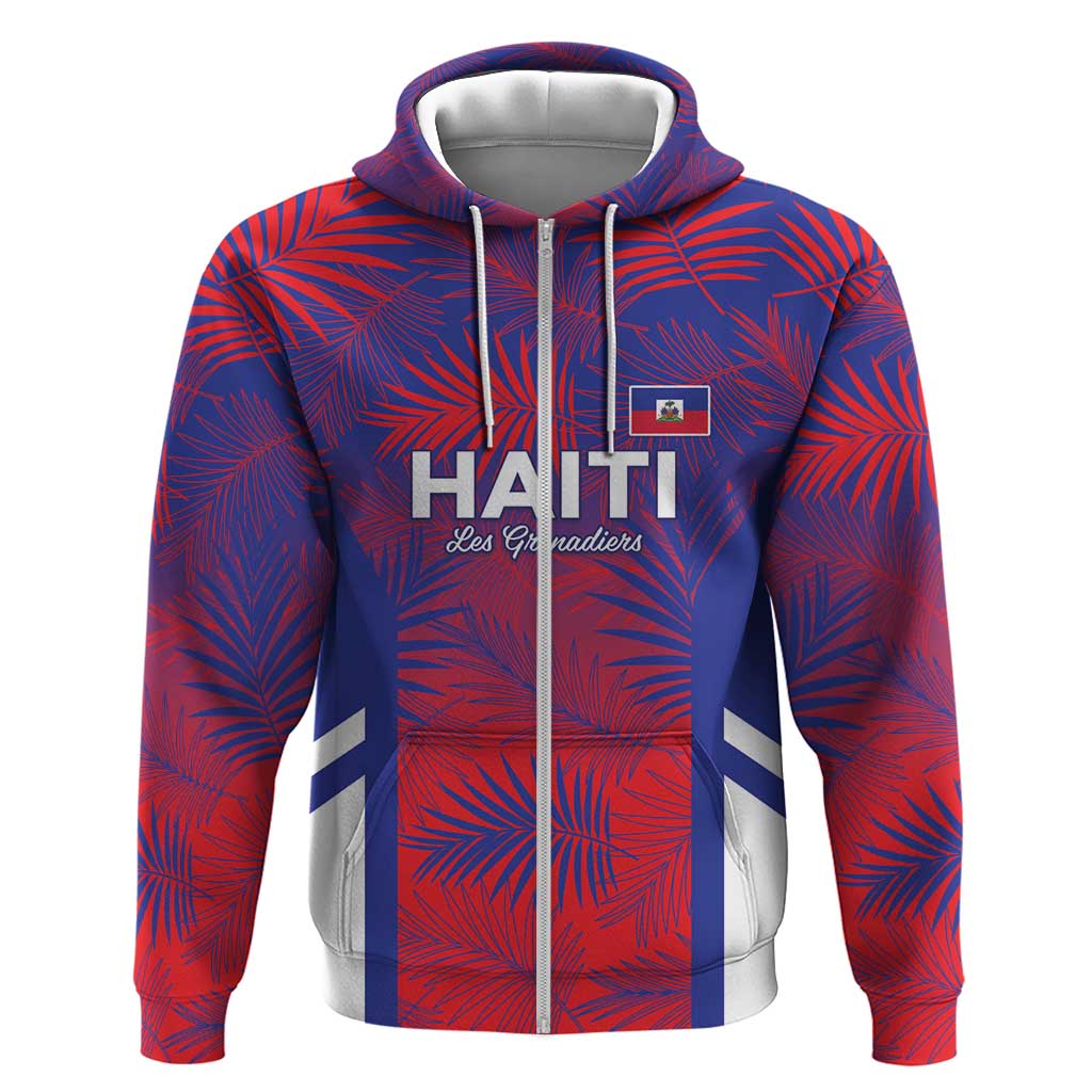 Custom Les Grenadiers Haiti Football Hoodie Tropical Vibes - African Pride