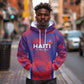 Custom Les Grenadiers Haiti Football Hoodie Tropical Vibes - African Pride
