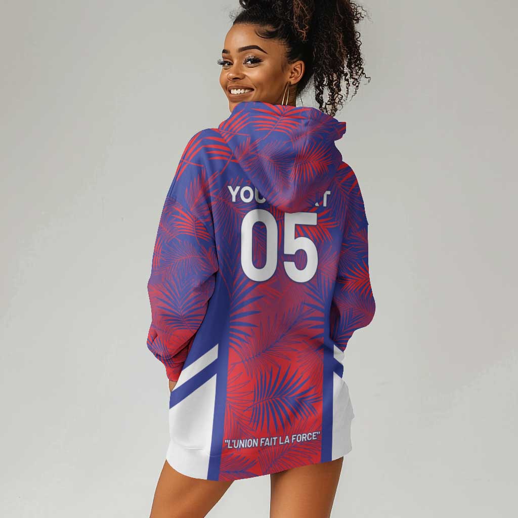 Custom Les Grenadiers Haiti Football Hoodie Dress Tropical Vibes - African Pride