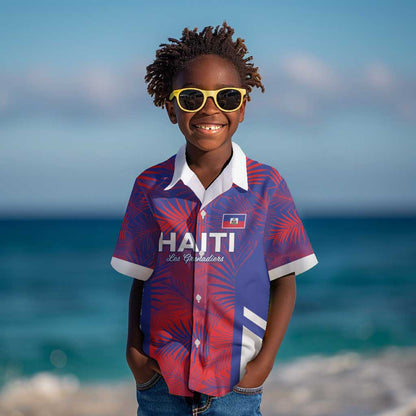 Custom Les Grenadiers Haiti Football Kid Hawaiian Shirt Tropical Vibes - African Pride