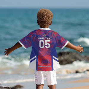 Custom Les Grenadiers Haiti Football Kid Hawaiian Shirt Tropical Vibes - African Pride