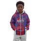 Custom Les Grenadiers Haiti Football Kid Hoodie Tropical Vibes - African Pride