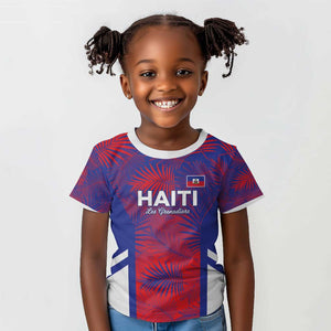 Custom Les Grenadiers Haiti Football Kid T shirt Tropical Vibes - African Pride