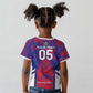 Custom Les Grenadiers Haiti Football Kid T shirt Tropical Vibes - African Pride