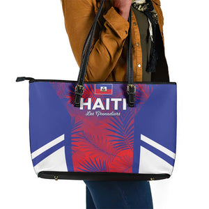 Les Grenadiers Haiti Football Leather Tote Bag Tropical Vibes - African Pride