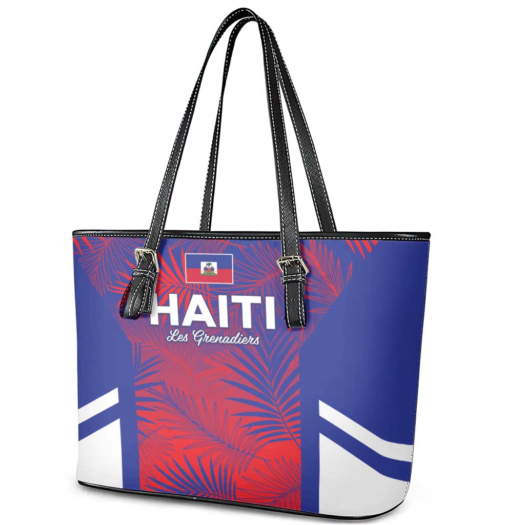 Les Grenadiers Haiti Football Leather Tote Bag Tropical Vibes - African Pride