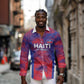 Custom Les Grenadiers Haiti Football Long Sleeve Button Shirt Tropical Vibes - African Pride