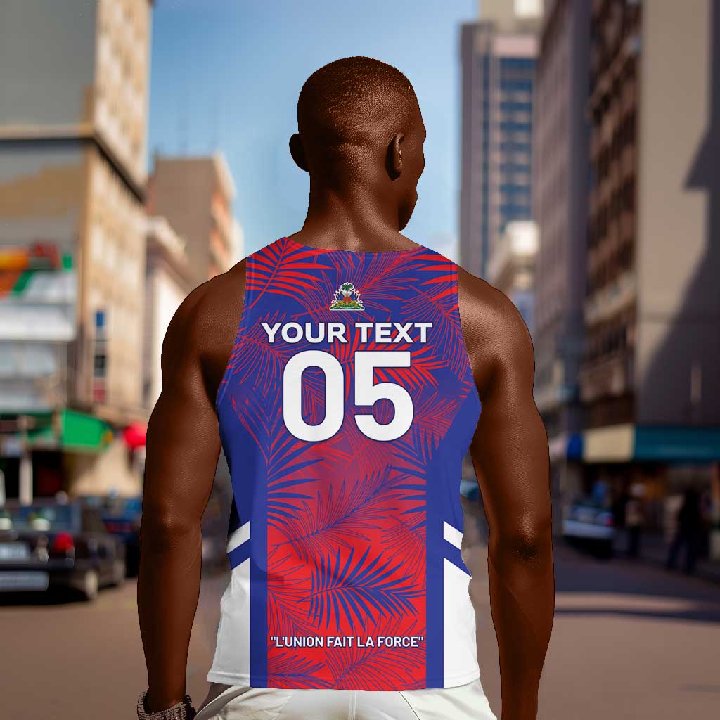 Custom Les Grenadiers Haiti Football Men Tank Top Tropical Vibes - African Pride