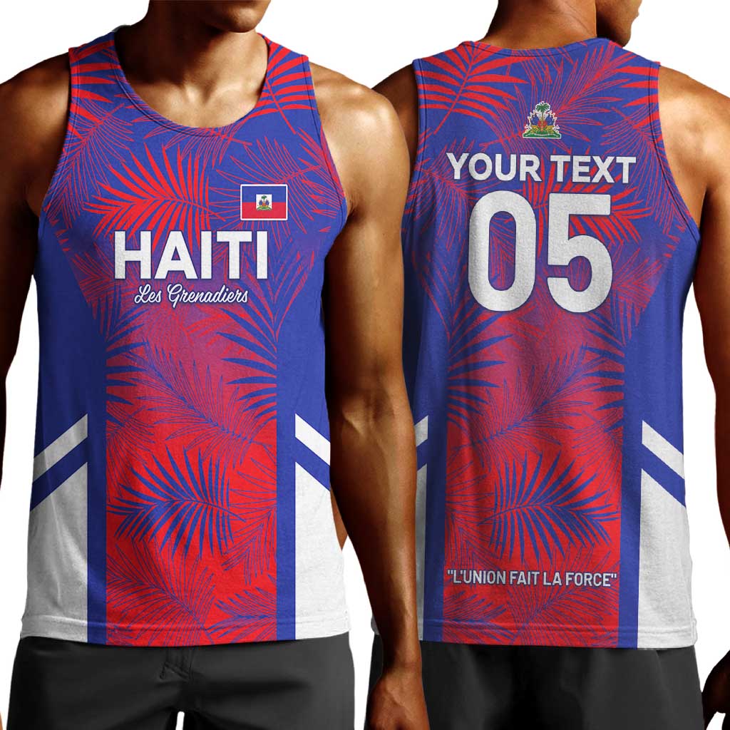 Custom Les Grenadiers Haiti Football Men Tank Top Tropical Vibes - African Pride