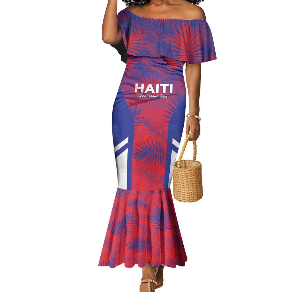 Custom Les Grenadiers Haiti Football Mermaid Dress Tropical Vibes - African Pride
