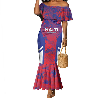 Custom Les Grenadiers Haiti Football Mermaid Dress Tropical Vibes - African Pride