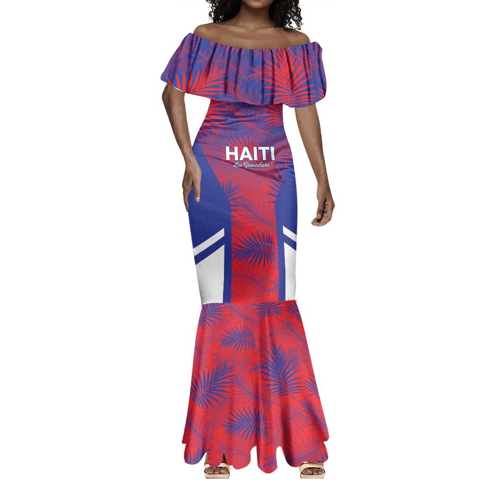 Custom Les Grenadiers Haiti Football Mermaid Dress Tropical Vibes - African Pride