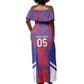 Custom Les Grenadiers Haiti Football Off Shoulder Maxi Dress Tropical Vibes - African Pride