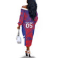 Custom Les Grenadiers Haiti Football Off The Shoulder Long Sleeve Dress Tropical Vibes - African Pride