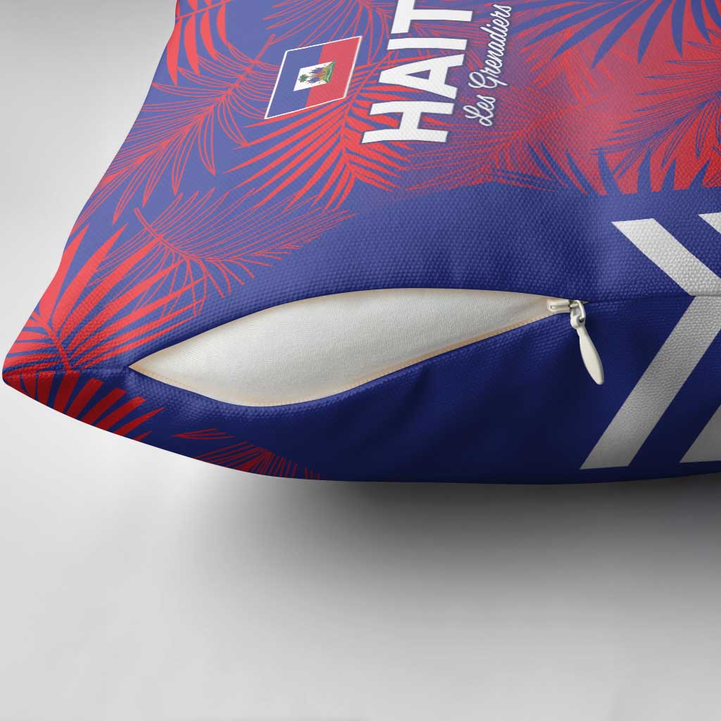 Les Grenadiers Haiti Football Pillow Cover Tropical Vibes