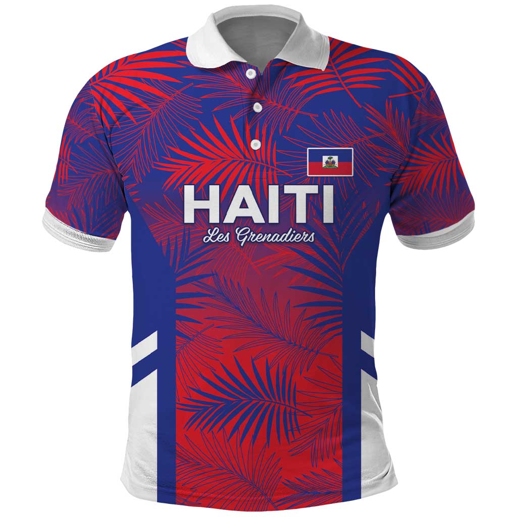 Custom Les Grenadiers Haiti Football Polo Shirt Tropical Vibes - African Pride