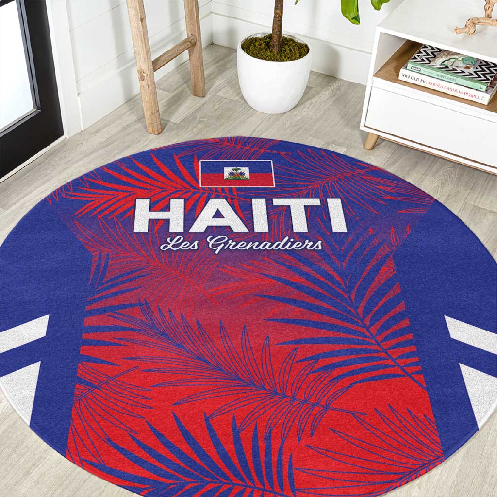 Les Grenadiers Haiti Football Round Carpet Tropical Vibes - African Pride