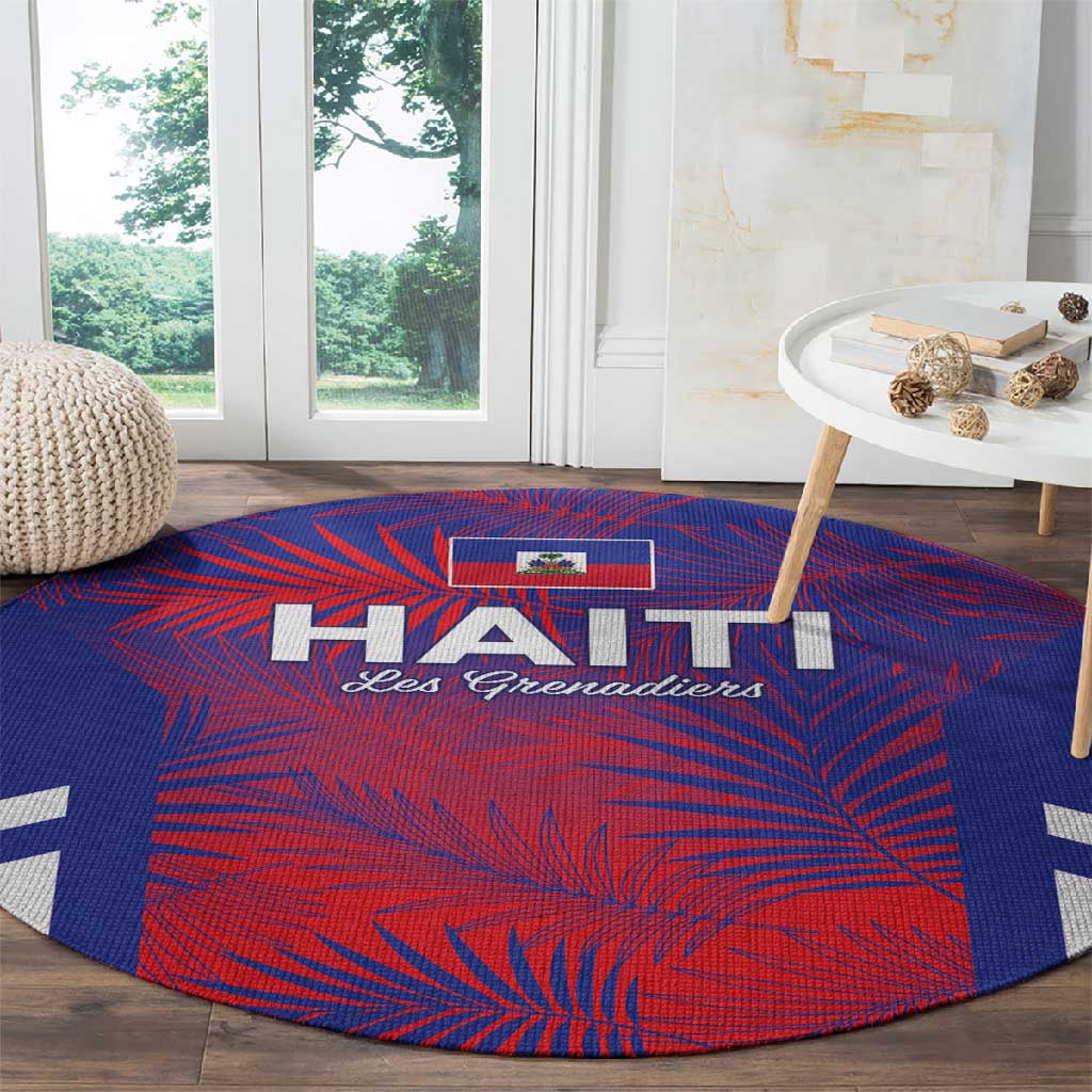 Les Grenadiers Haiti Football Round Carpet Tropical Vibes - African Pride