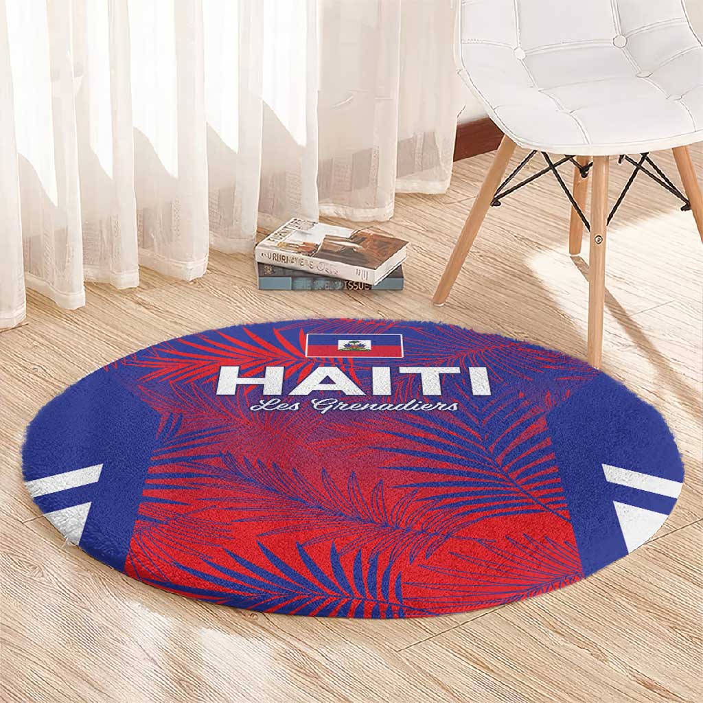 Les Grenadiers Haiti Football Round Carpet Tropical Vibes - African Pride