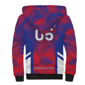 Custom Les Grenadiers Haiti Football Sherpa Hoodie Tropical Vibes - African Pride