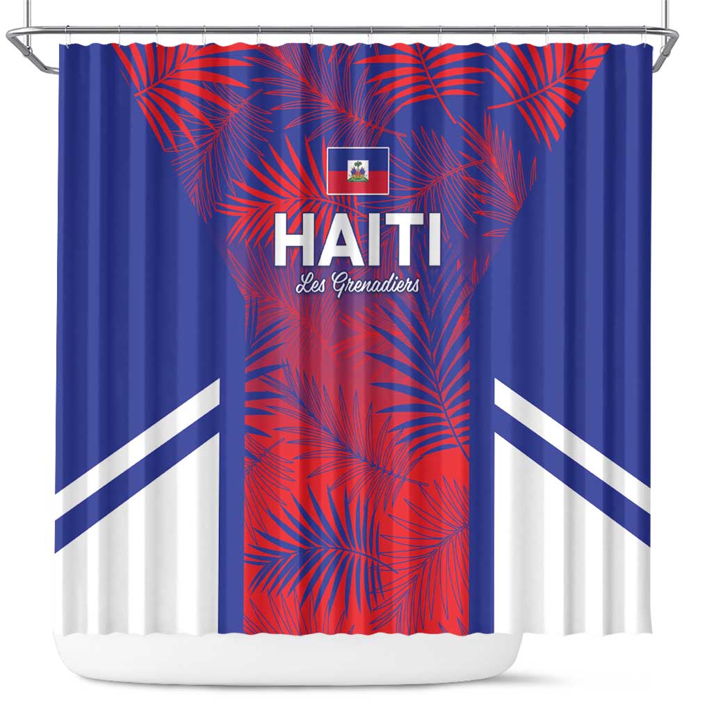 Les Grenadiers Haiti Football Shower Curtain Tropical Vibes - African Pride