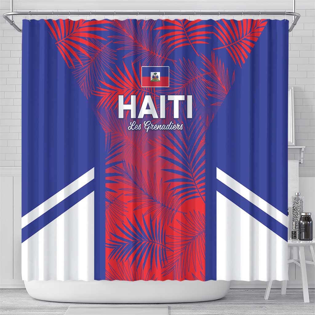 Les Grenadiers Haiti Football Shower Curtain Tropical Vibes - African Pride