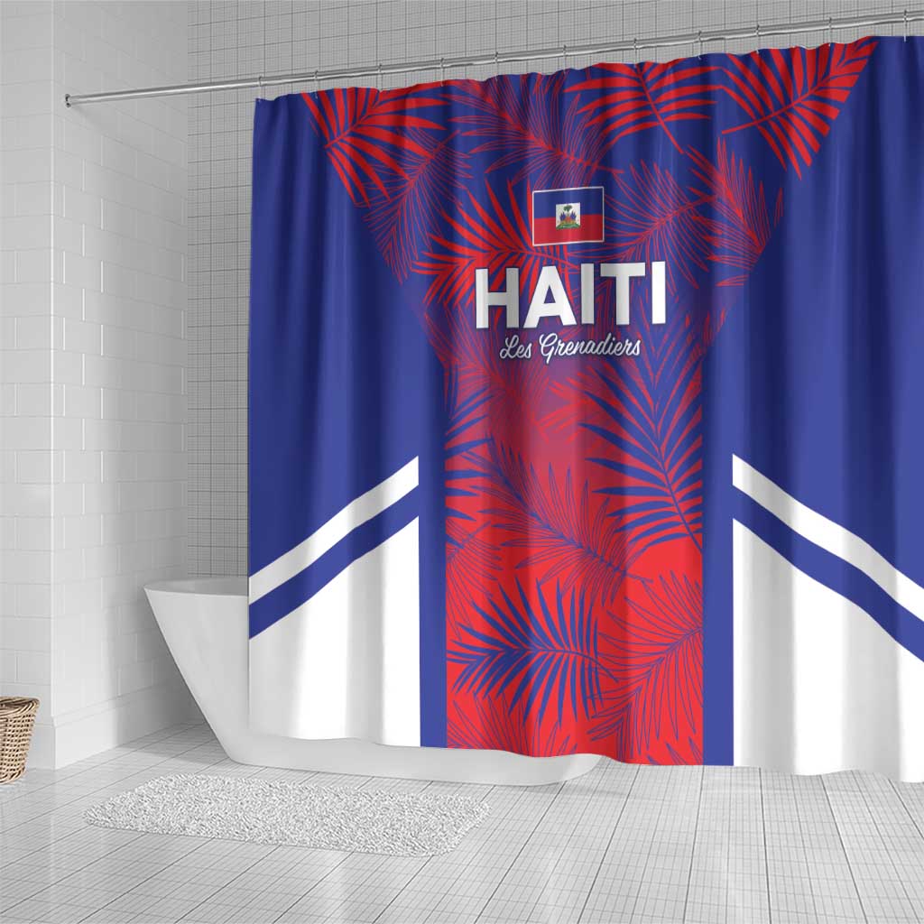 Les Grenadiers Haiti Football Shower Curtain Tropical Vibes - African Pride